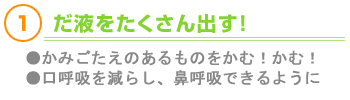 1.だ液をたくさん出す！