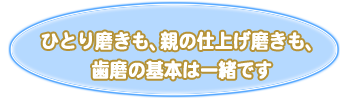 ひとり磨きも、親の仕上げ磨きも、歯磨きの基本は一緒です